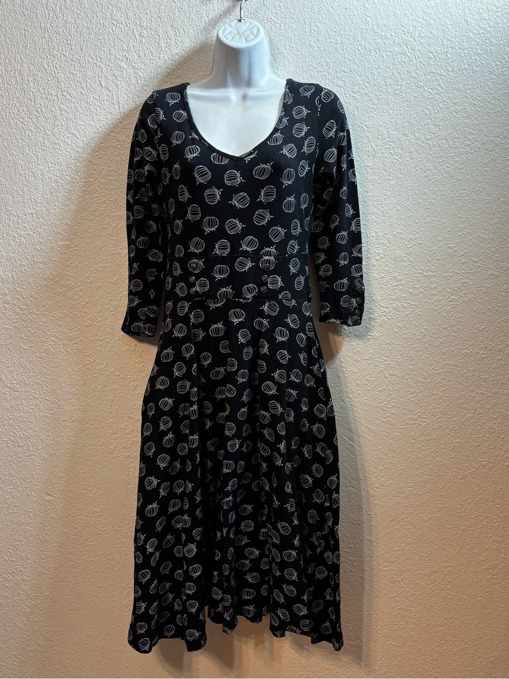 Effie's Heart Pumpkin 3/4 Sleeve Dress Small